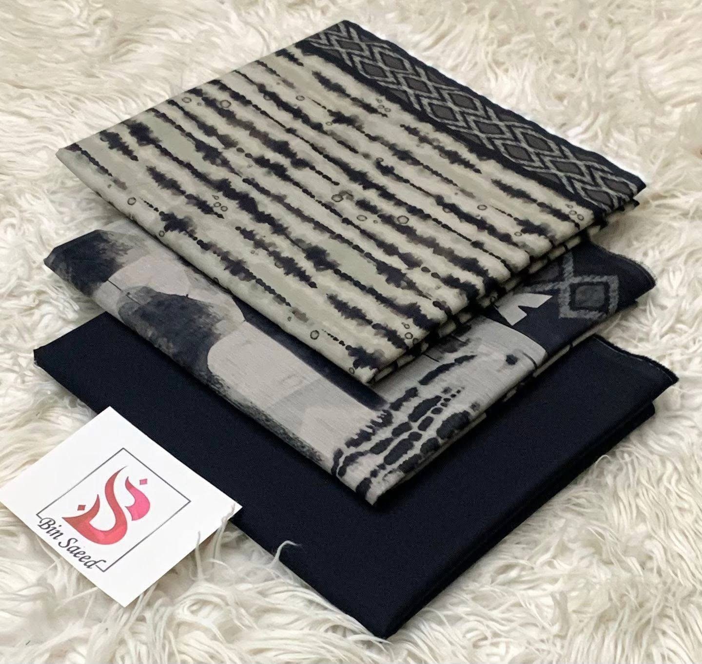 Bin Saeed Unstitched Premium Digital Printed Summer Lawn Collection - A96