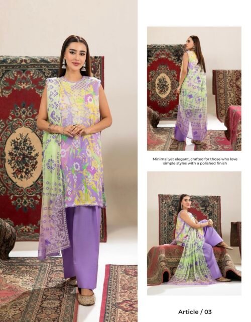 PREMIUM ZARIYAB by Gull Jee - Luxury Unstitched 3 Piece Exclusive Embroidered Lawn Collection - A03