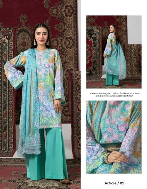 PREMIUM ZARIYAB by Gull Jee - Luxury Unstitched 3 Piece Exclusive Embroidered Lawn Collection - A09
