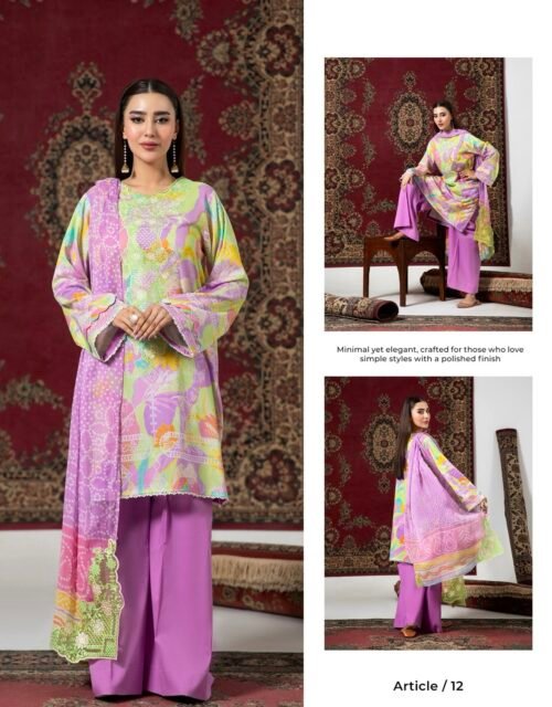PREMIUM ZARIYAB by Gull Jee - Luxury Unstitched 3 Piece Exclusive Embroidered Lawn Collection - A12