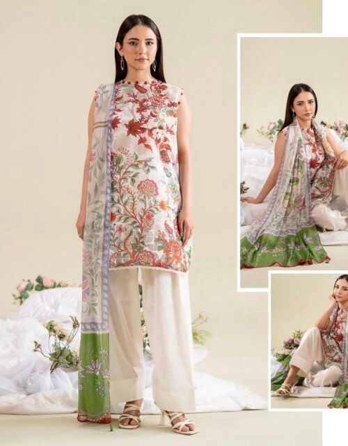 POPINN By Gull Jee - Premium Unstitched 3 Piece Fancy Printed Lawn Collection Vol. 7 - A04