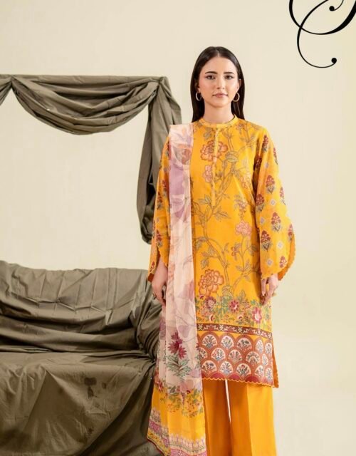 POPINN By Gull Jee - Premium Unstitched 3 Piece Fancy Printed Lawn Collection Vol. 7 - A05