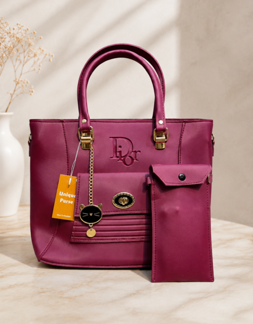 Premium Leather Look Handbag Set for Women