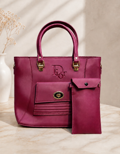 Premium Leather Look Handbag Set for Women