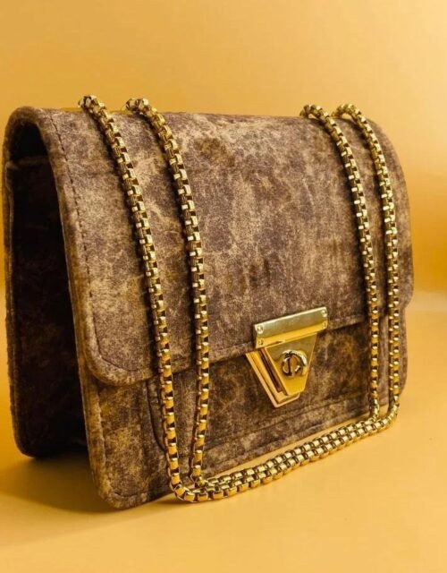 Celeste Brown Velvet Chain Shoulder Bag | Elegant Evening & Party Handbag