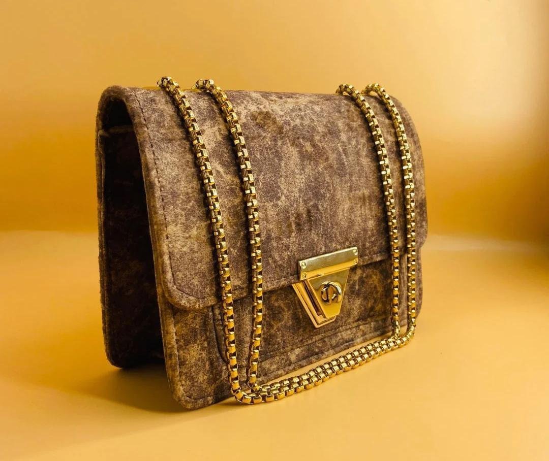 Celeste Brown Velvet Chain Shoulder Bag | Elegant Evening & Party Handbag