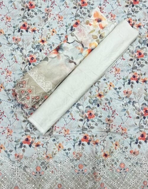 Bin Saeed Unstitched Luxury Embroidered Lawn 3-Piece Summer Collection - D14
