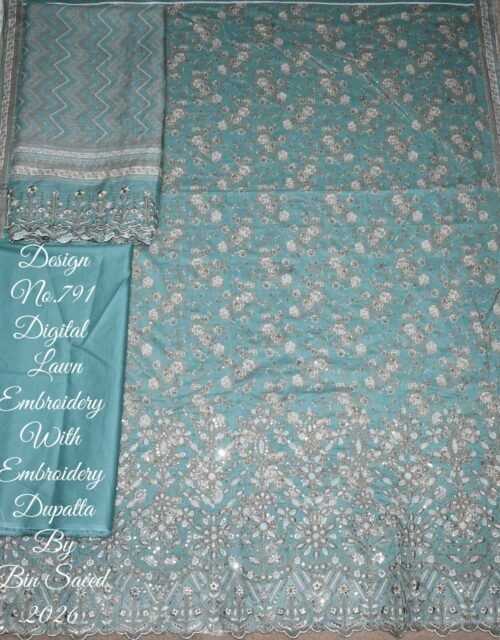 Bin Saeed Unstitched Luxury Embroidered Lawn 3-Piece Summer Collection - D11