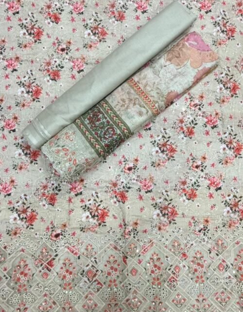 Bin Saeed Unstitched Luxury Embroidered Lawn 3-Piece Summer Collection - D02