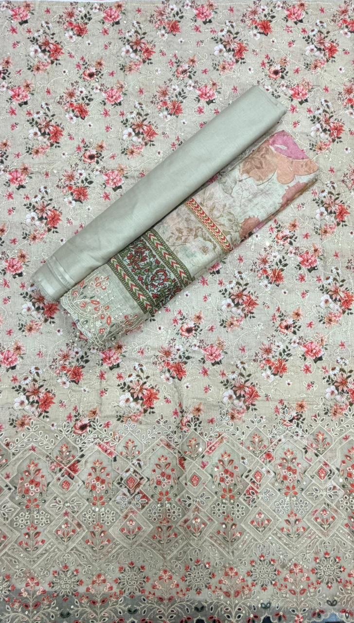 Bin Saeed Unstitched Luxury Embroidered Lawn 3-Piece Summer Collection - D02