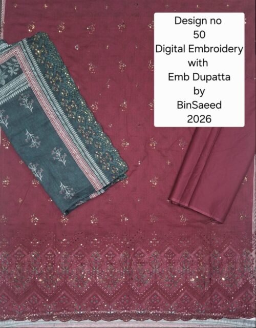 Bin Saeed Unstitched Luxury Embroidered Lawn 3-Piece Summer Collection - D05