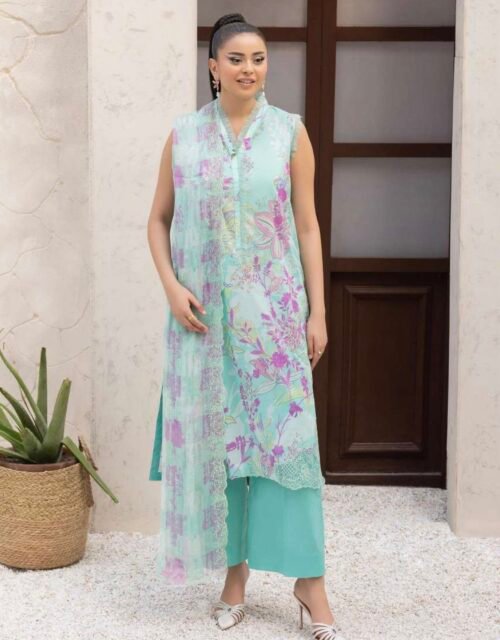 MISHAAL By Gull Jee - 3 PIECE UNSTITCHED EMBROIDERED LAWN EDITION - A08