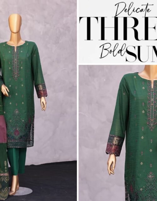 Turkish Jacquard By HZ Textile - Embroidered Jacquard Unstitched 3 Piece Suit Collection - A02