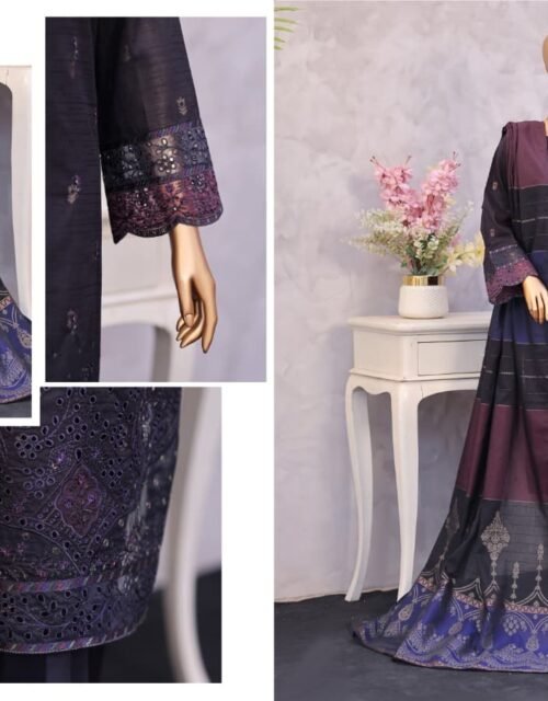 Turkish Jacquard By HZ Textile - Embroidered Jacquard Unstitched 3 Piece Suit Collection - A05