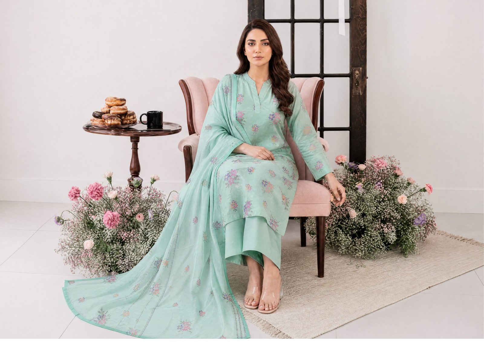Parisa By Tawakkal Fabrics - Unstitched Exclusive Panni Work Embroidered 3 Piece Cambric Collection — D-4639 - Image 2