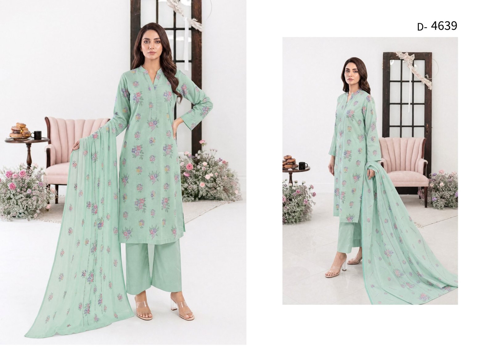 Parisa By Tawakkal Fabrics - Unstitched Exclusive Panni Work Embroidered 3 Piece Cambric Collection — D-4639