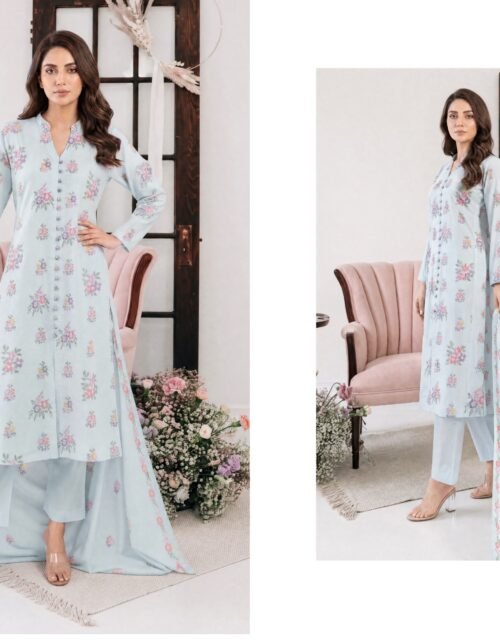 Parisa By Tawakkal Fabrics - Unstitched Exclusive Panni Work Embroidered 3 Piece Cambric Collection — D-4642