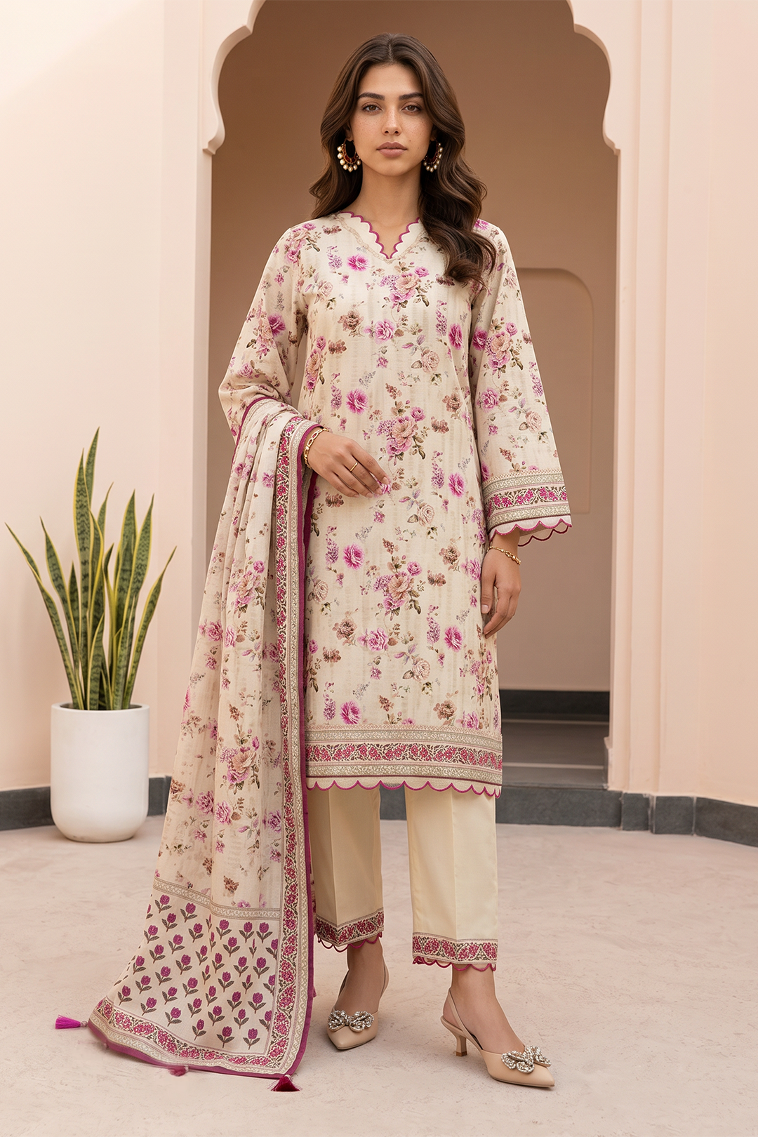 Zellbury Premium Unstitched 3 Piece Printed Lawn Collection - D191 (WUS26X38073)