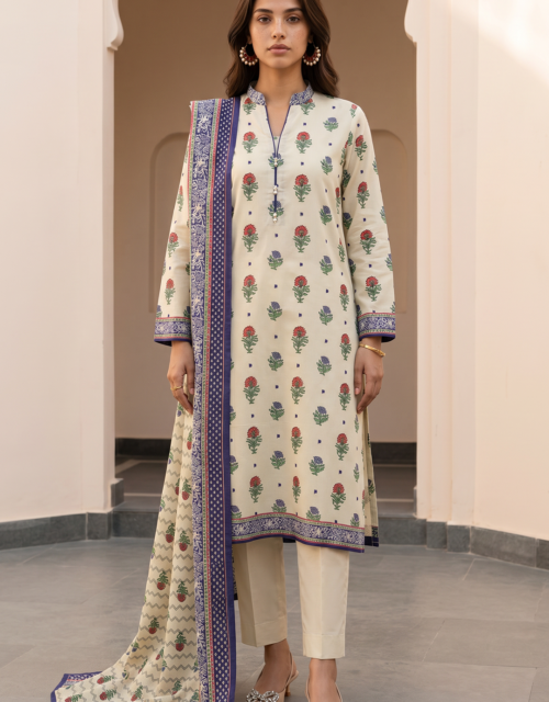 Zellbury Premium Unstitched 3 Piece Printed Lawn Collection  - D195 (WUS26X38065)
