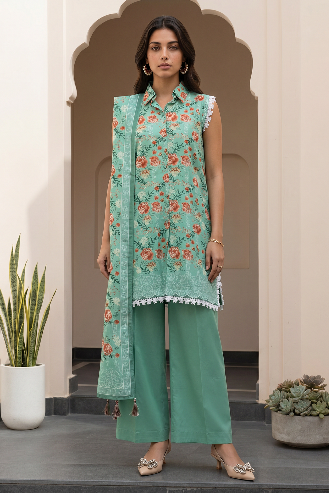 Zellbury Premium Unstitched 3 Piece Printed Lawn Collection - D196 (WUS26X38069)