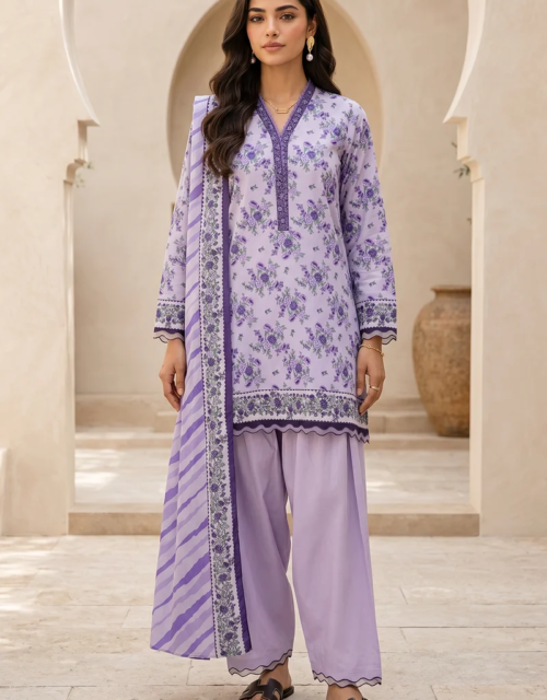 Zellbury Premium Unstitched 3 Piece Printed Lawn Collection  - D200 (WUS26X31024)