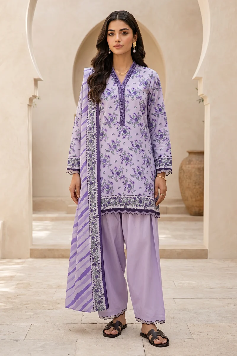 Zellbury Premium Unstitched 3 Piece Printed Lawn Collection - D200 (WUS26X31024)