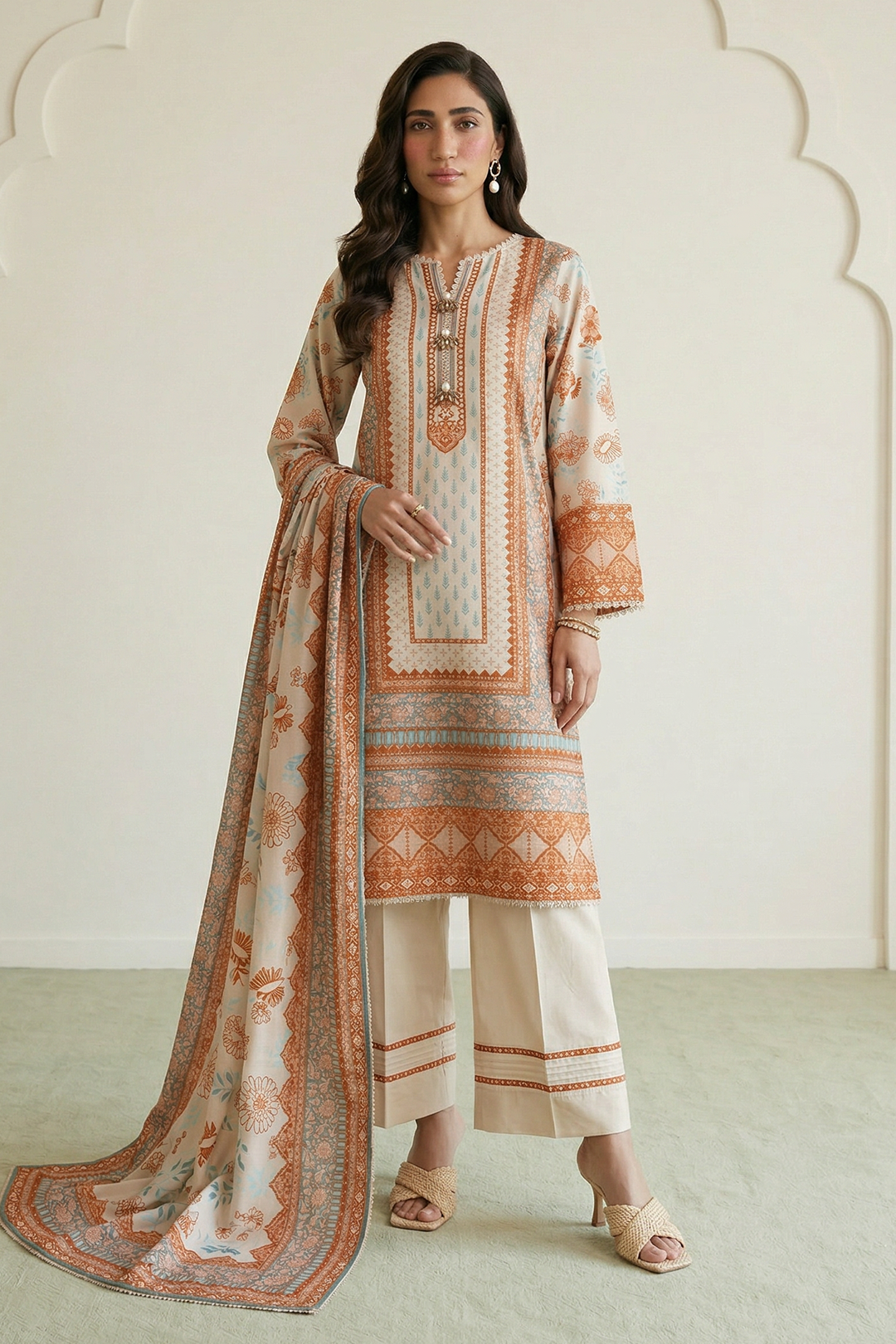 Zellbury Premium Unstitched 3 Piece Printed Lawn Collection - D202 (WUS26X30944)