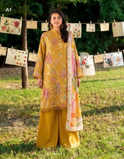 GULL E SARD BY GULL JEE - Unstitched 3 Piece Digital Printed Linen Winter Edition - A01