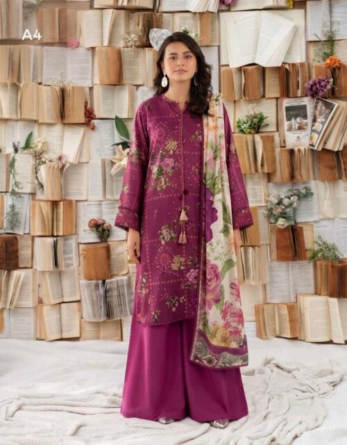 GULL E SARD BY GULL JEE - Unstitched 3 Piece Digital Printed Linen Winter Edition - A04